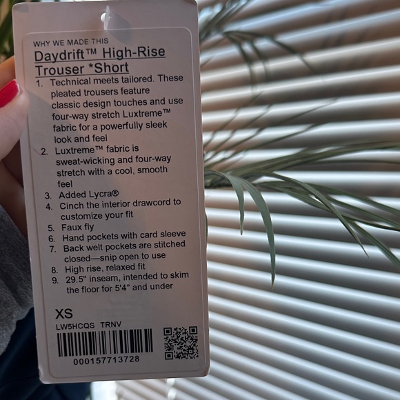 Lululemon XS Short Luxtreme Deep Blue Wide-Leg Trousers - Picture 2 of 16